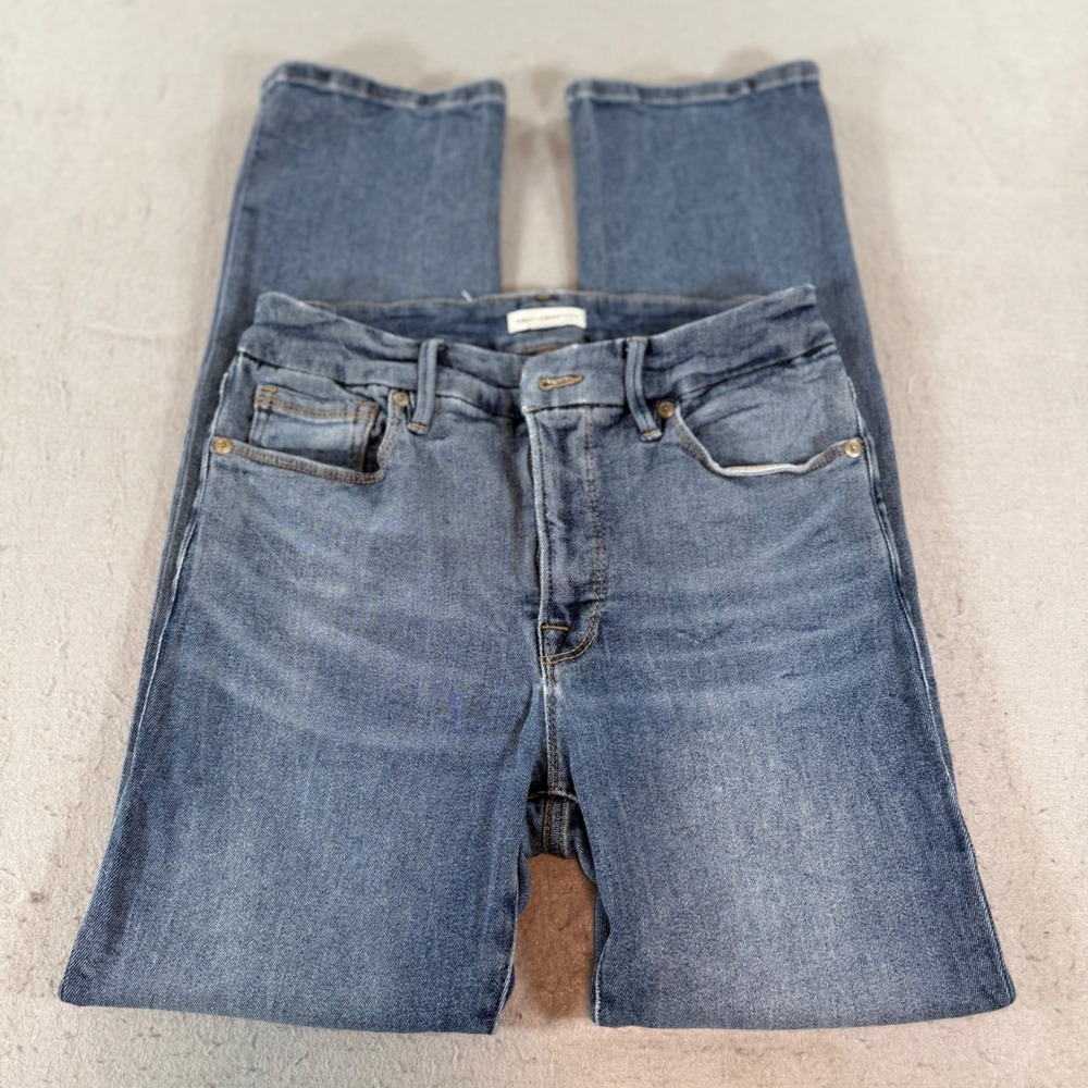 Good American Good Legs High Rise Skinny Jeans Blue Womens 6/28